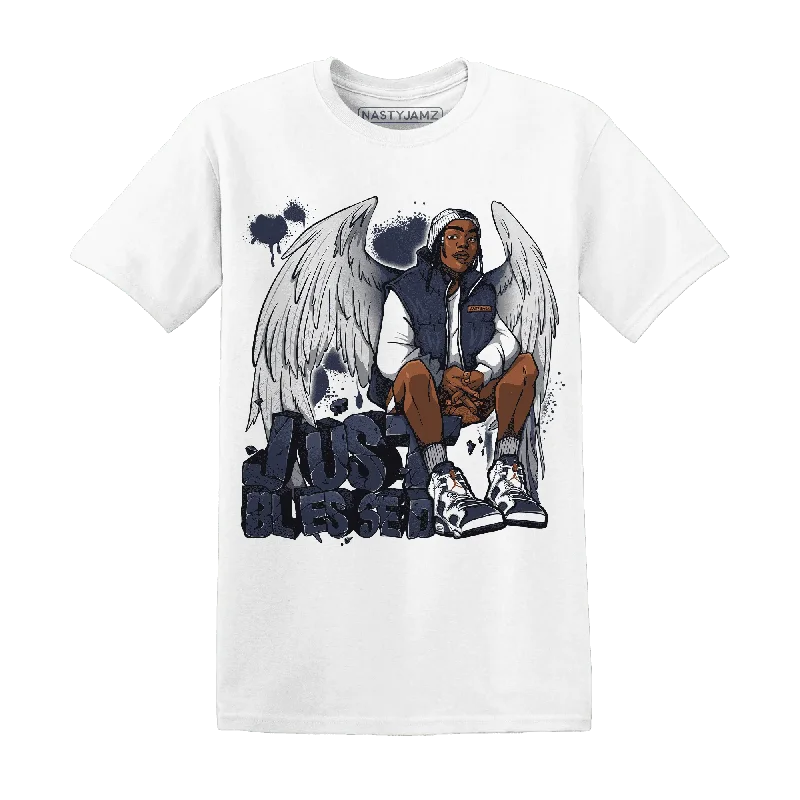 Versatile And Stylish Unisex Apparel Ends Soon NastyJamz White Navy 6s T-Shirt Match  Just Blessed