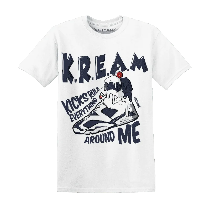 Lightweight And Breathable Unisex Wear Hurry Before It'S Gone NastyJamz White Navy 6s T-Shirt Match  Kream Sneaker