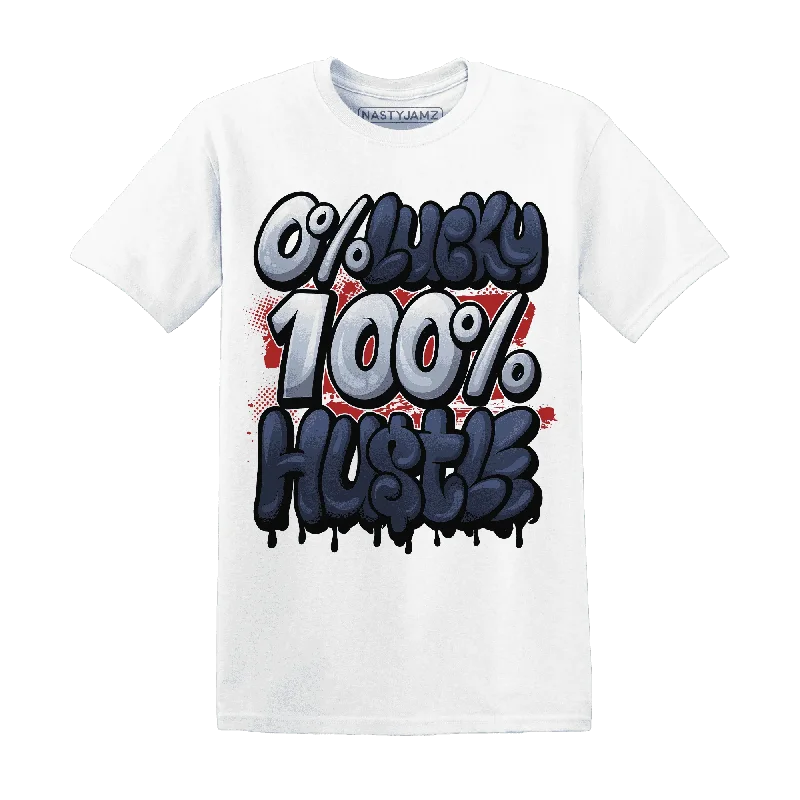 Gender-Neutral Clothing Styles Limited Time Flash Sale NastyJamz White Navy 6s T-Shirt Match  Lucky Hustle