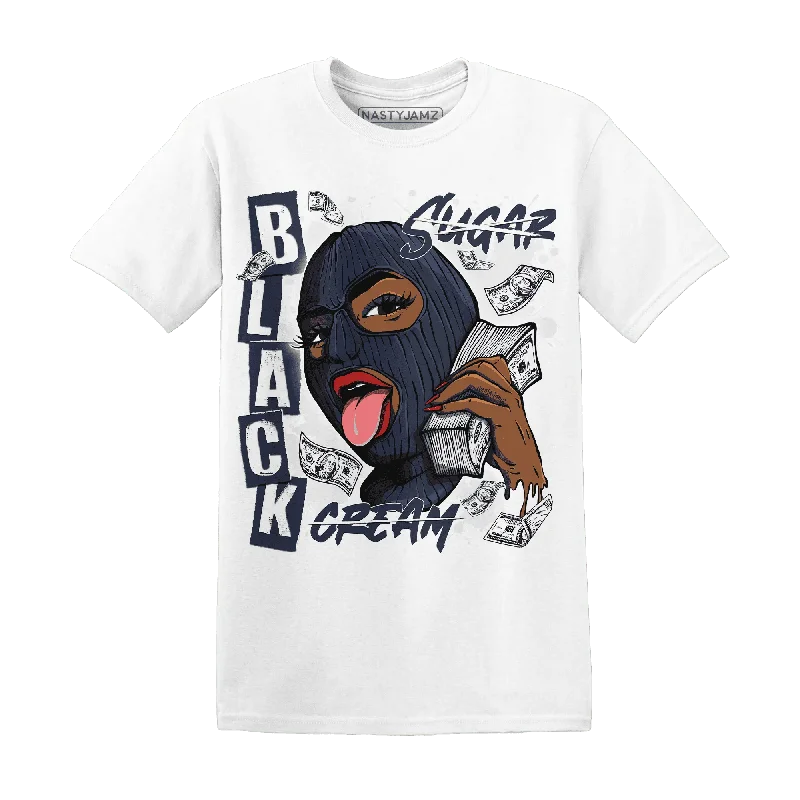 Gender-Neutral Trendy Clothing Styles Unbeatable Deals NastyJamz White Navy 6s T-Shirt Match  No Sugar No Cream