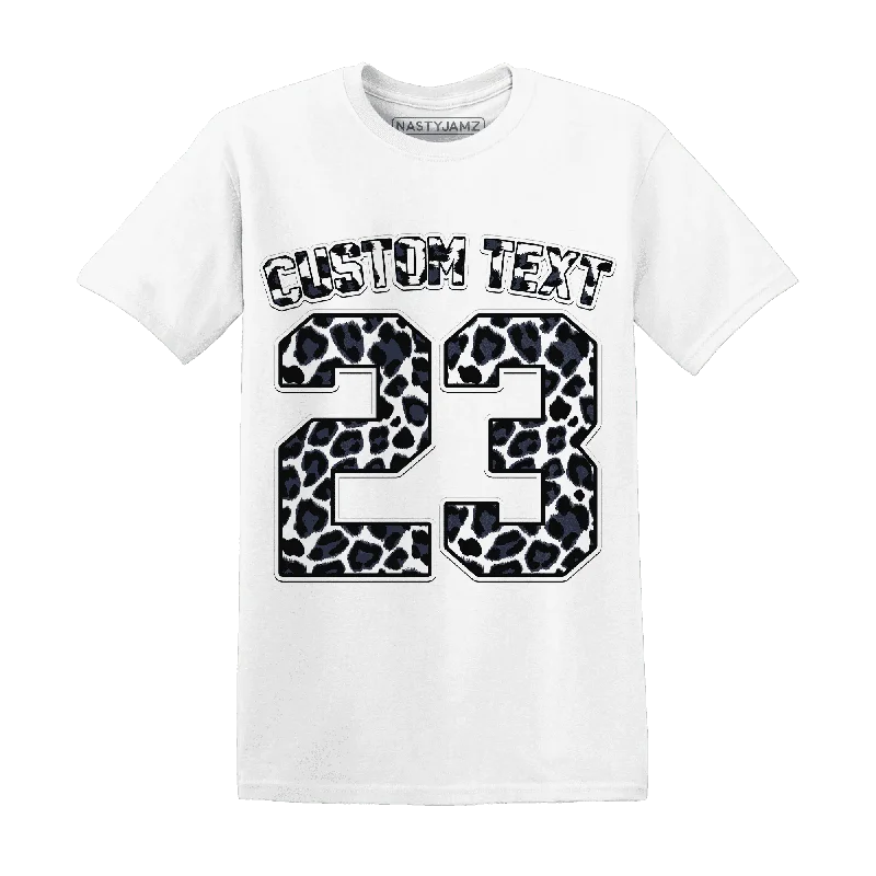 Minimalist Unisex Wardrobe Must-Haves Huge Price Cut NastyJamz White Navy 6s T-Shirt Match  Number 23 Leopard Custom Text