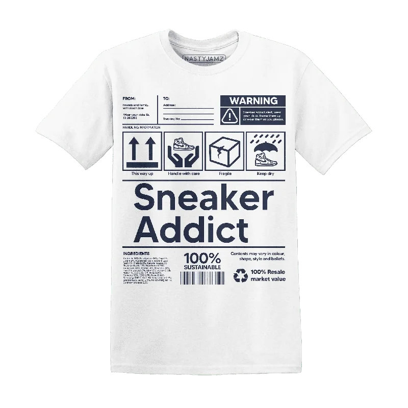 Contemporary Gender-Free Clothing Styles Chic And Edgy NastyJamz White Navy 6s T-Shirt Match  Sneaker Addict