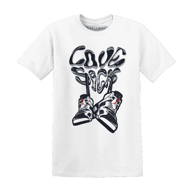 Effortless And Modern Unisex Dressing Luxury Fashion Discounts NastyJamz White Navy 6s T-Shirt Match Sneaker Love Sick