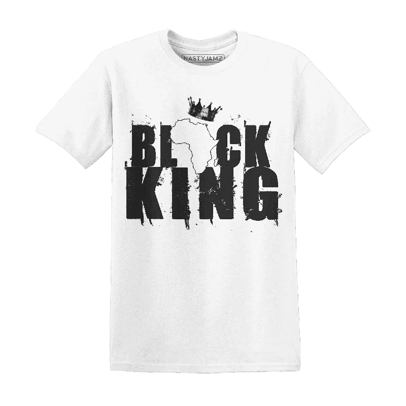 Versatile And Stylish Unisex Apparel Classy Style Discounts NastyJamz White Thunder 4s T-Shirt Match  Black King Crown