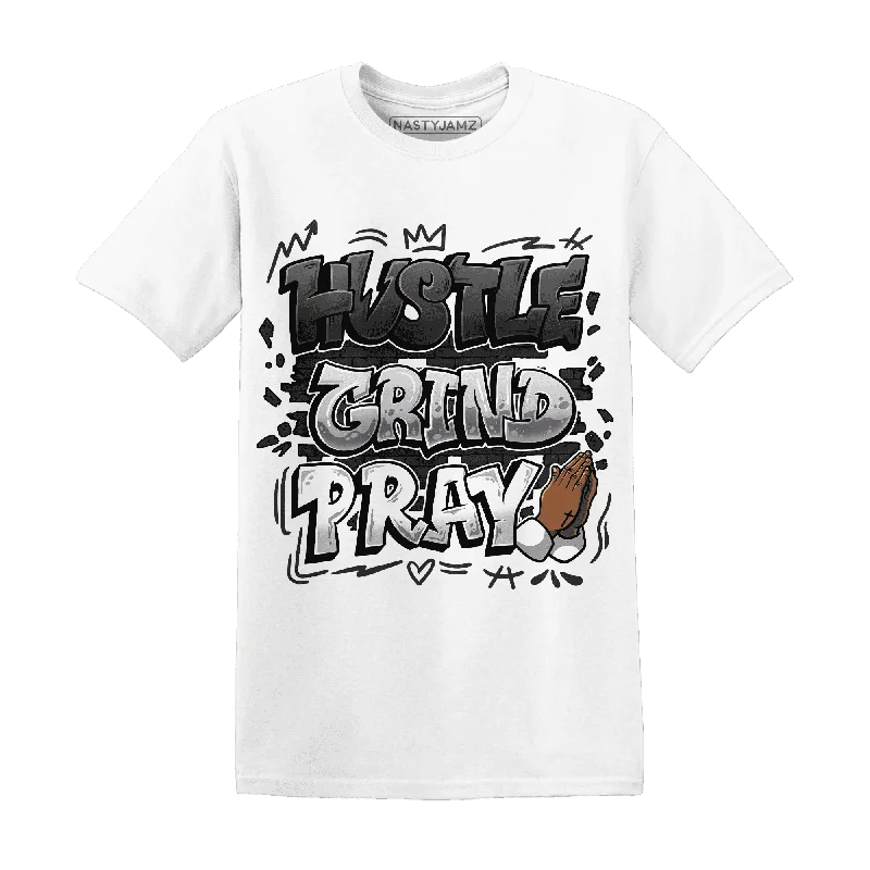 Minimalist Unisex Wardrobe Must-Haves Hot Picks NastyJamz White Thunder 4s T-Shirt Match  Hustle Grind Pray