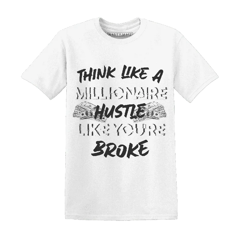 Modern Unisex Streetwear Outfits Trendy Styles NastyJamz White Thunder 4s T-Shirt Match Hustle Millionaire