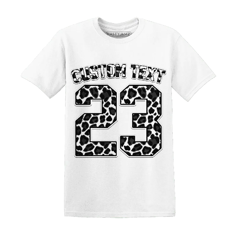 Gender-Neutral Fashion For Everyday Style You'Ll Love Us Because NastyJamz White Thunder 4s T-Shirt Match  Number 23 Leopard Custom Text